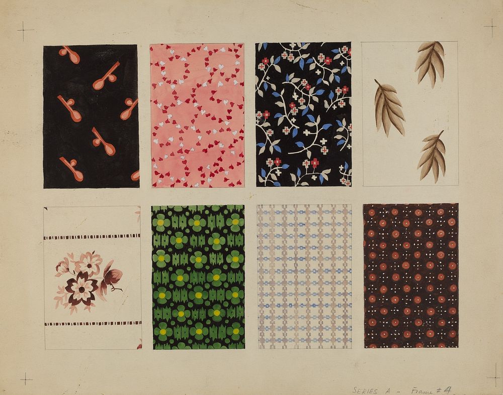 Figured Material from Quilt (c. 1936) by Dorothy Posten.  