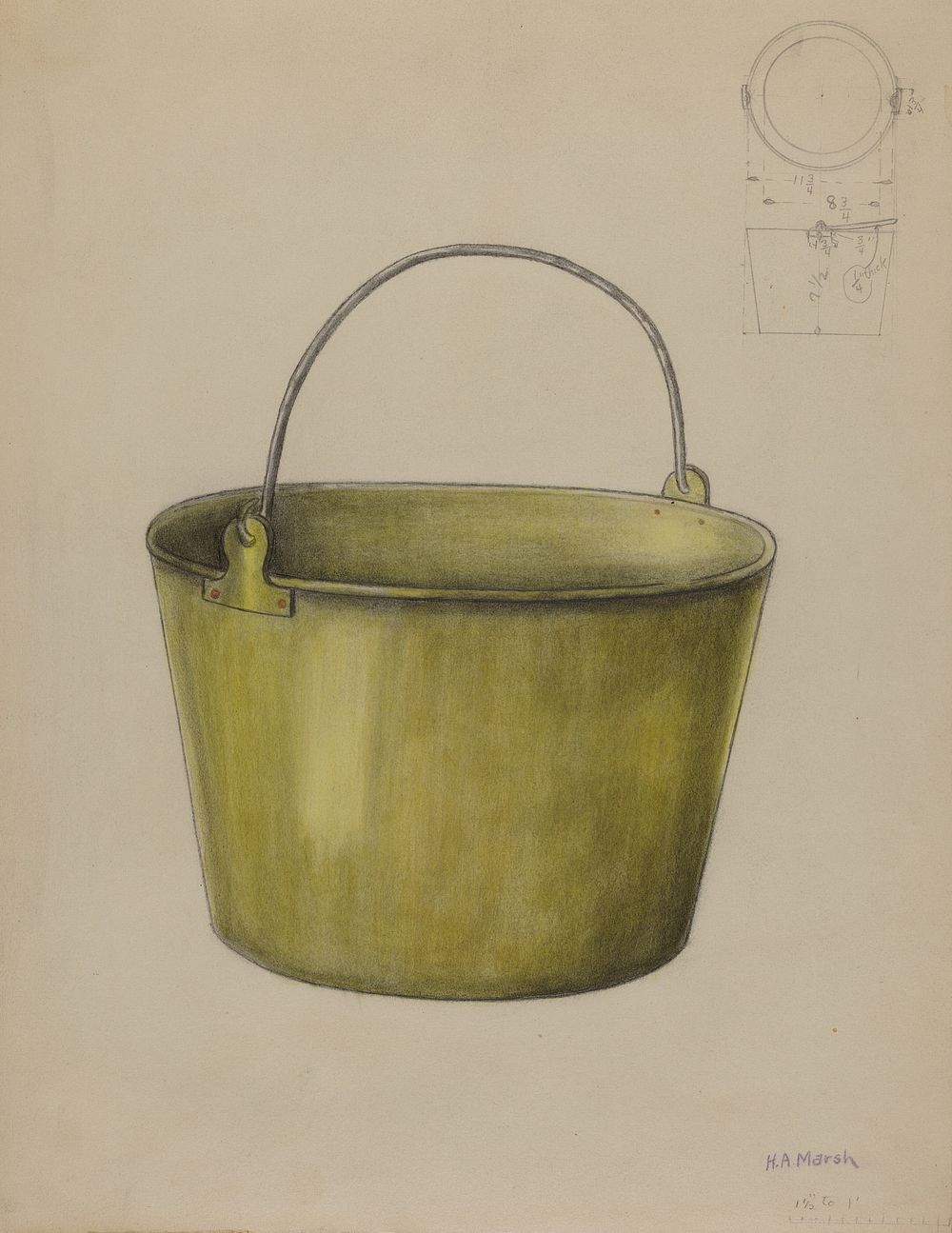 Fire Water Pail (ca. 1936) by Herbert Marsh.  