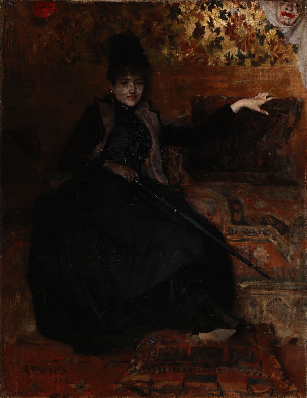 Lady in black, thérèse noire, 1886 by Albert Edelfelt