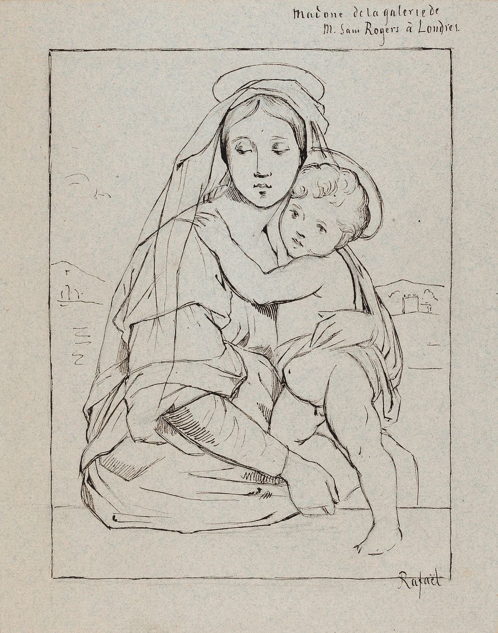 Madonna ja lapsi, kopio rafaelin mukaan by Albert Edelfelt