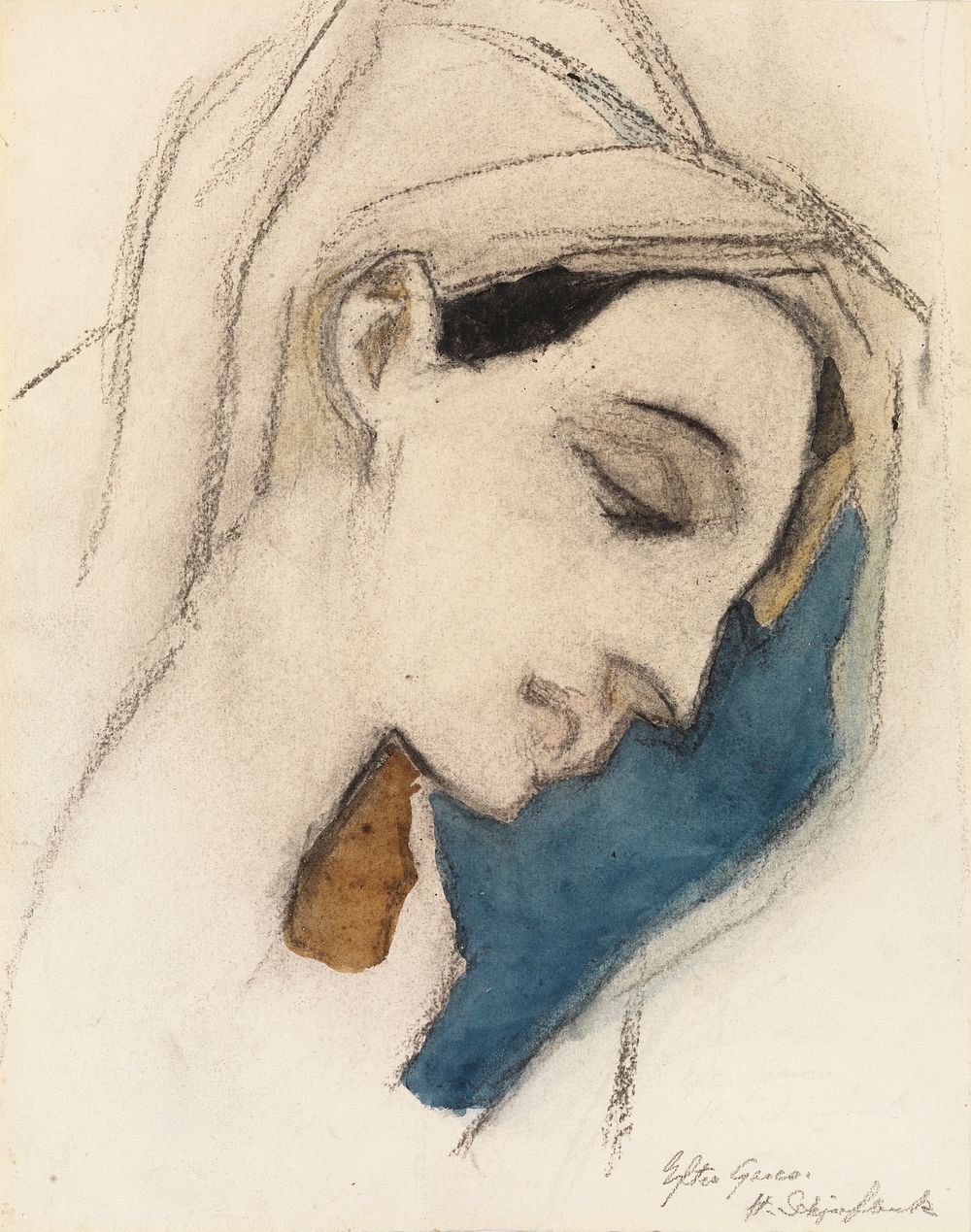 Virgin mary, after el greco, 1942 by Helene Schjerfbeck