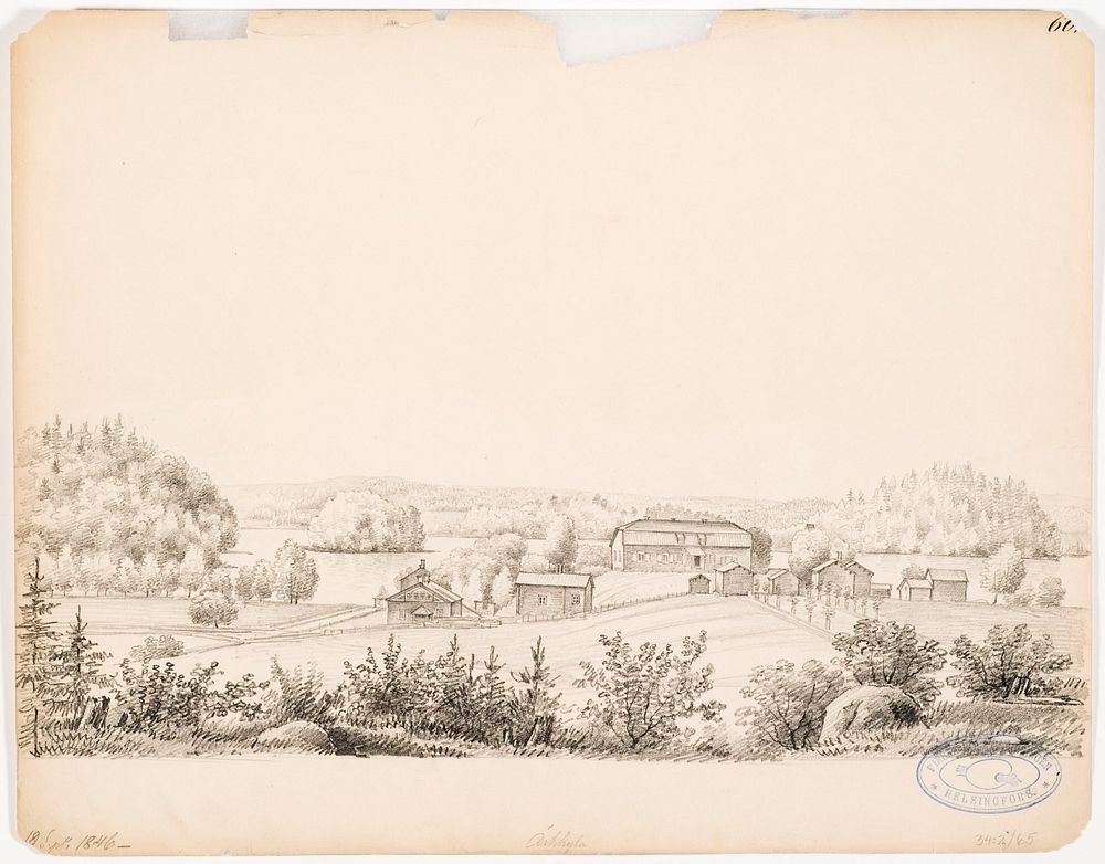 Erkkylä, 1846 by Magnus von Wright