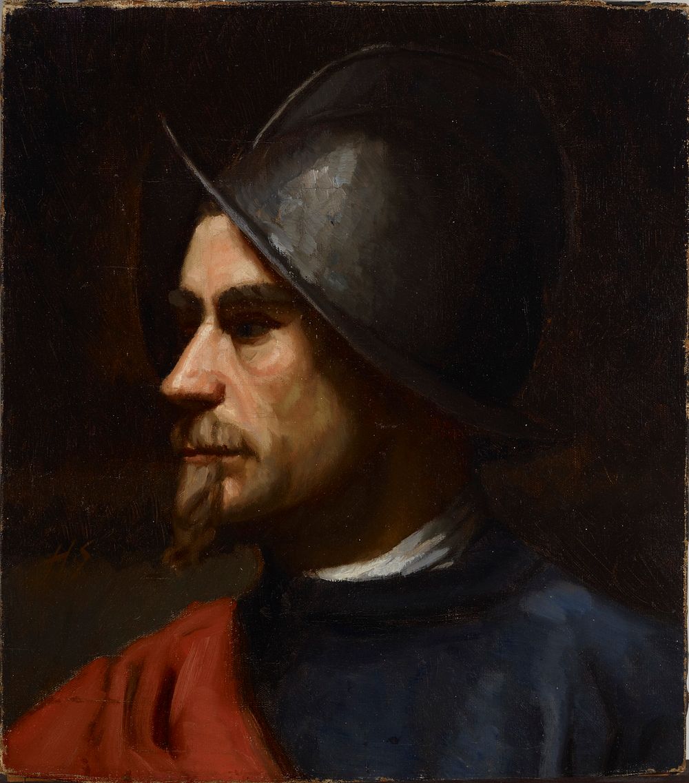 Warrior in helmet, 1875 - 1880 by Helene Schjerfbeck