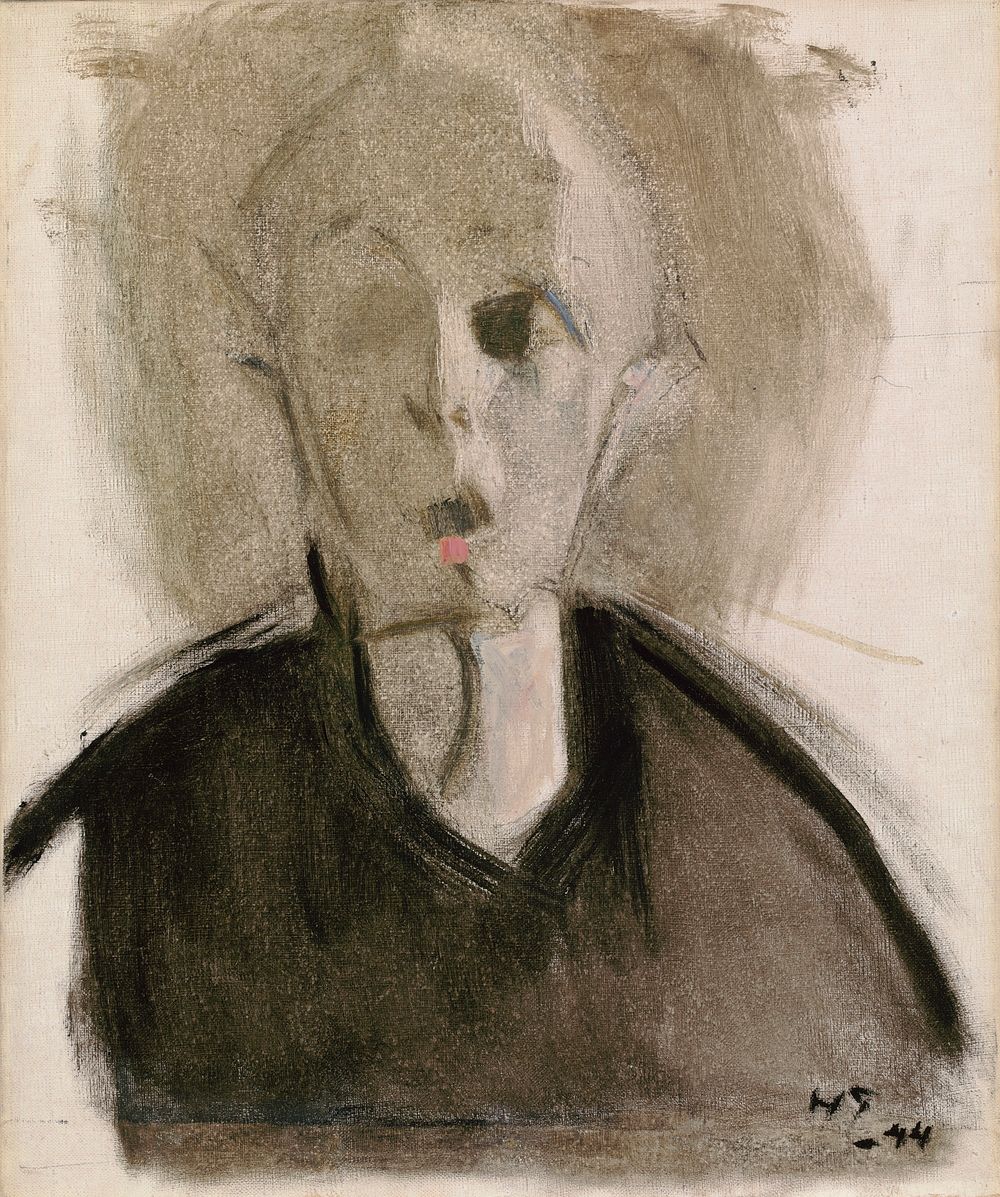 Self-portrait with red spot, 1944 by Helene Schjerfbeck