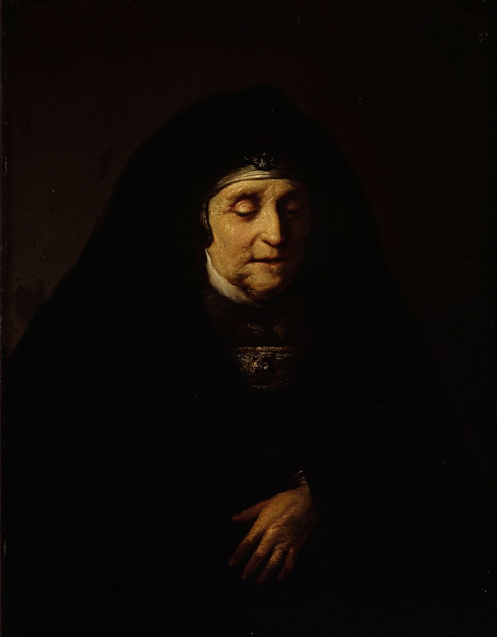 Portrait of an aged woman in oriental costume, 1729 - 1739 by Rembrandt van Rijn