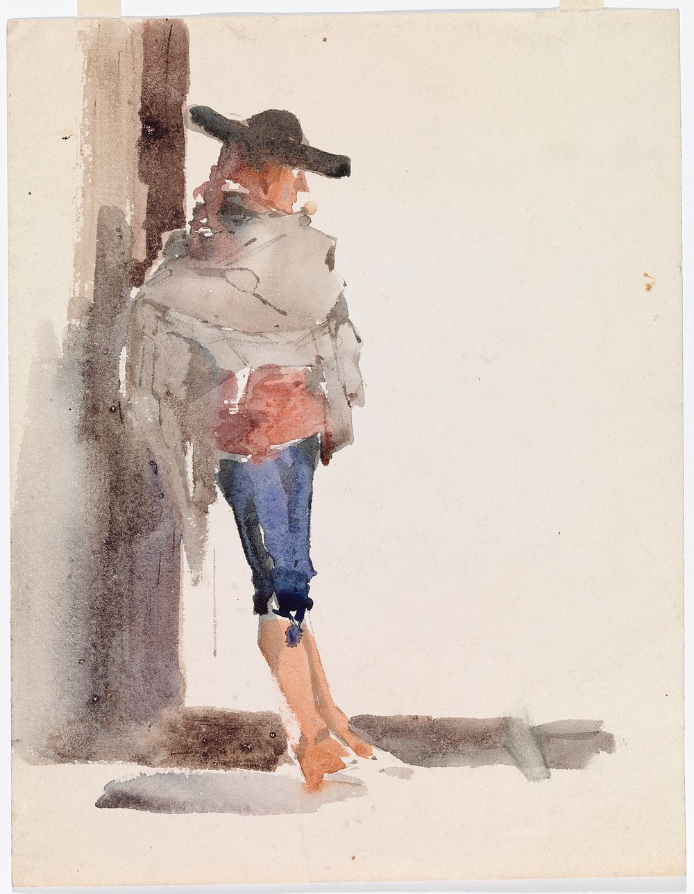 Spaniard leaning against a wall, study, 1881 by Albert Edelfelt