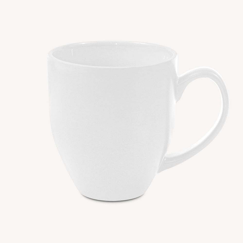 White ceramic mug, collage element psd