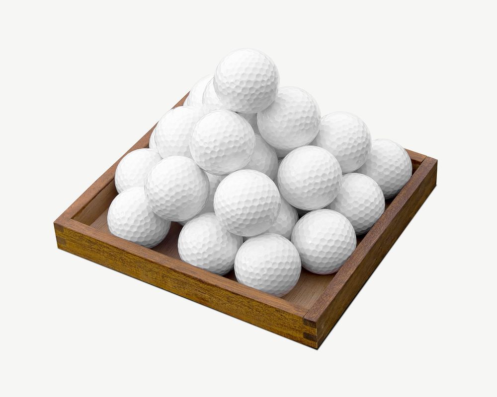 Pile of golf balls  collage element psd
