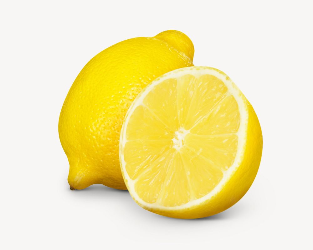 Lemon fruit  collage element psd