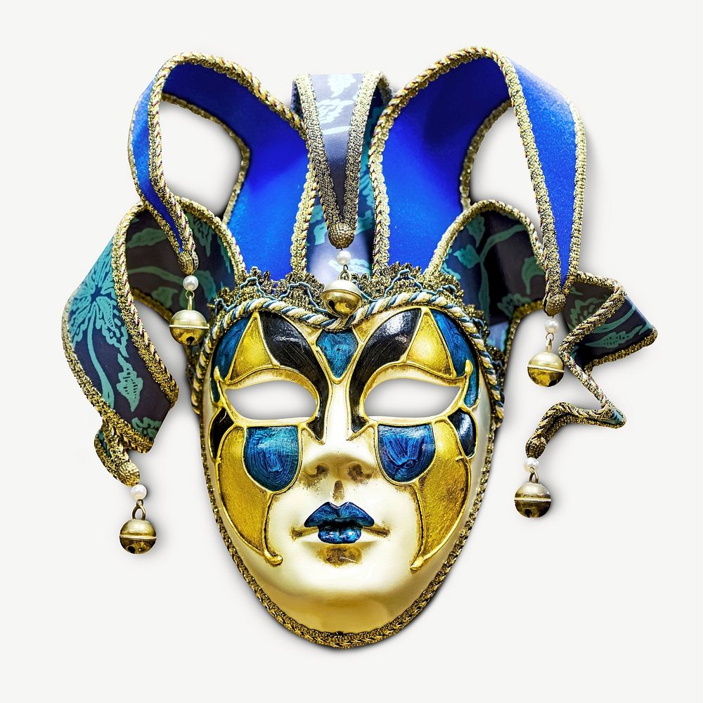 Venetian mask collage element, isolated image psd
