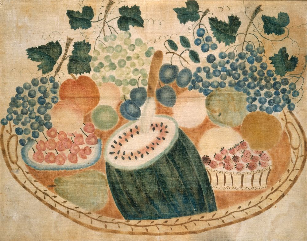 Fruit on a Tray (ca. 1840) by American 19th Century.  