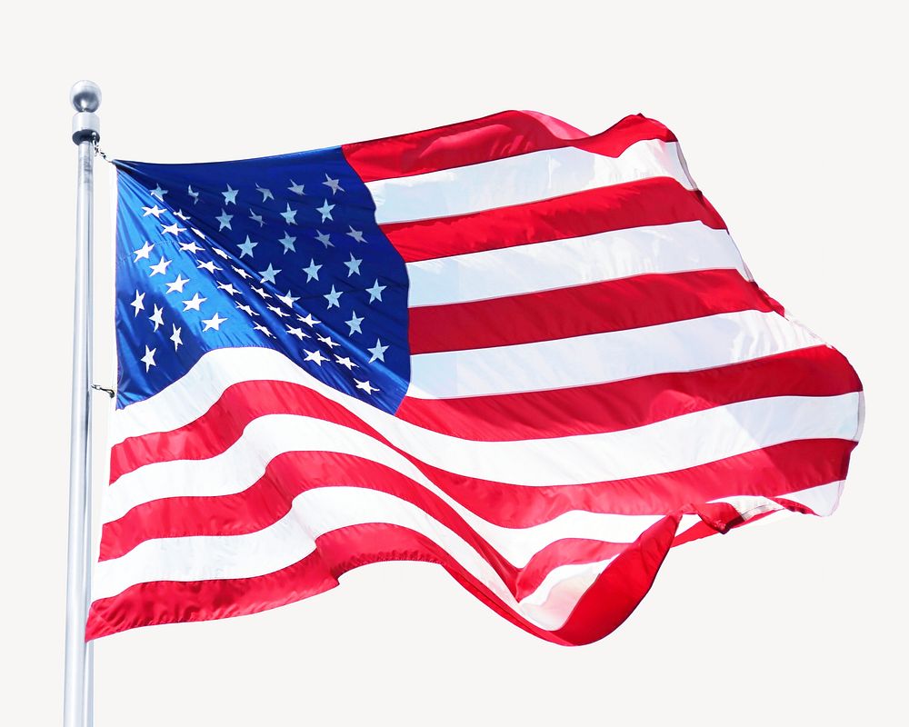 American flag collage element, isolated image