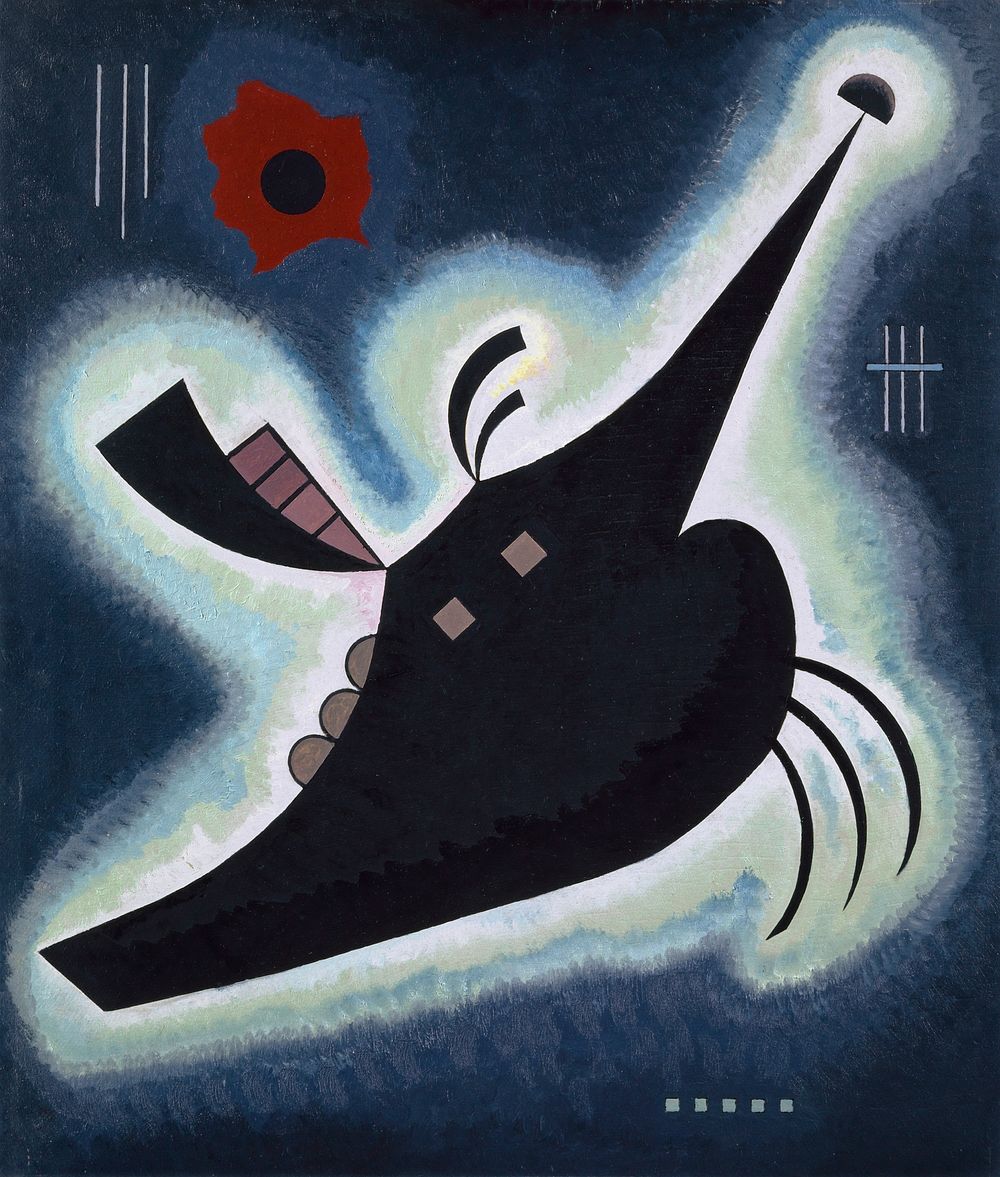 Pointed black (1931) painting in high resolution by Wassily Kandinsky. 