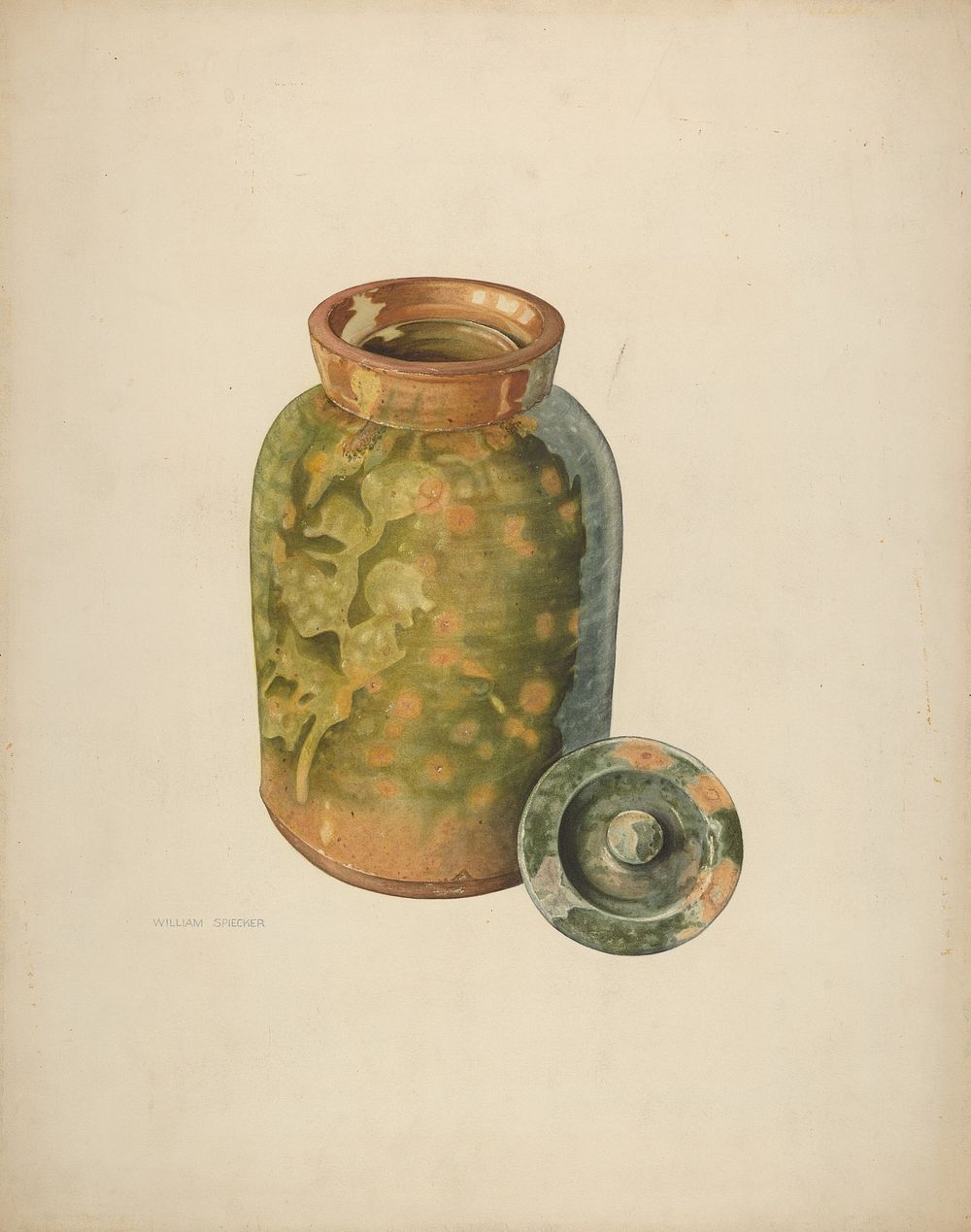 Galena Covered Jug (ca. 1938) by William Spiecker. 