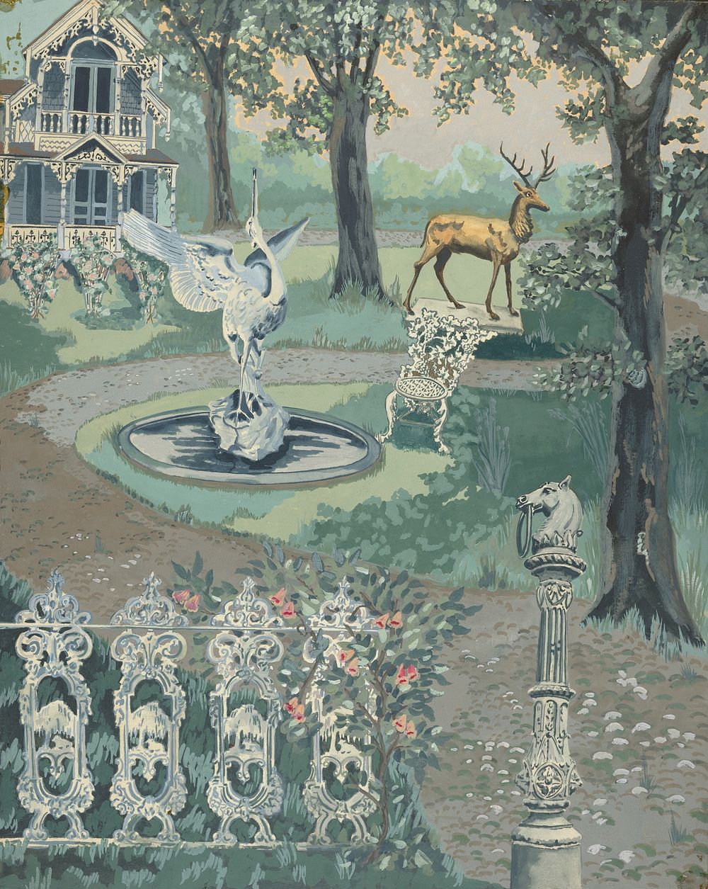 Garden Setting (1935&ndash;1942) by Perkins Harnly.  