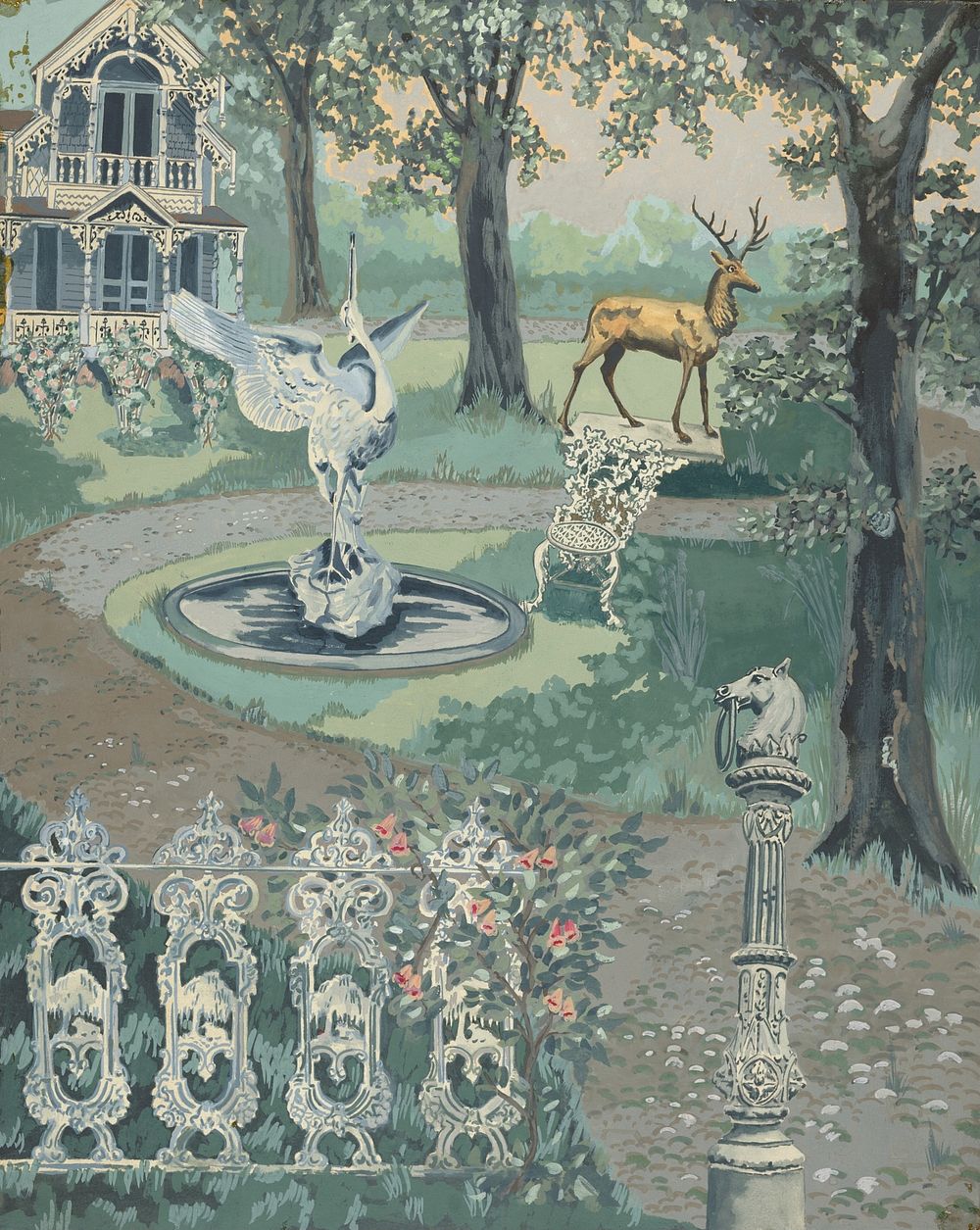 Garden Setting (1935–1942) by Perkins Harnly.  