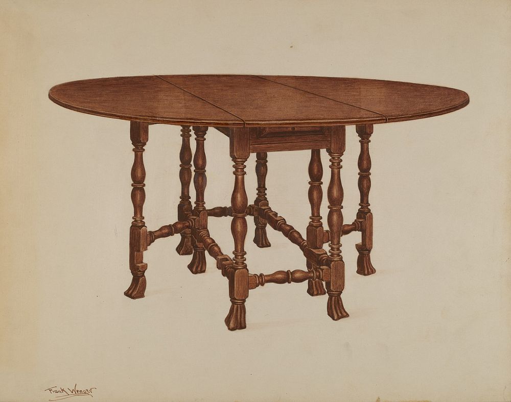 Gate-legged Table (c. 1937) by Frank Wenger.