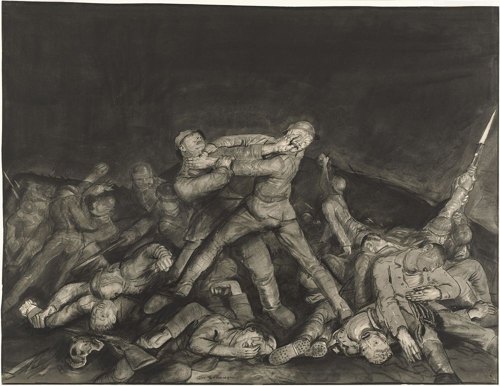 Ghost of Sergeant Pelly (1918) drawing in high resolution by George Wesley Bellows.  