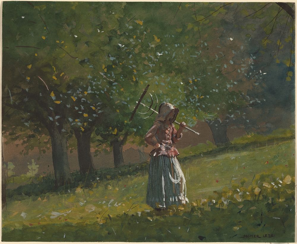 Girl with Hay Rake (1878) by Winslow Homer.  