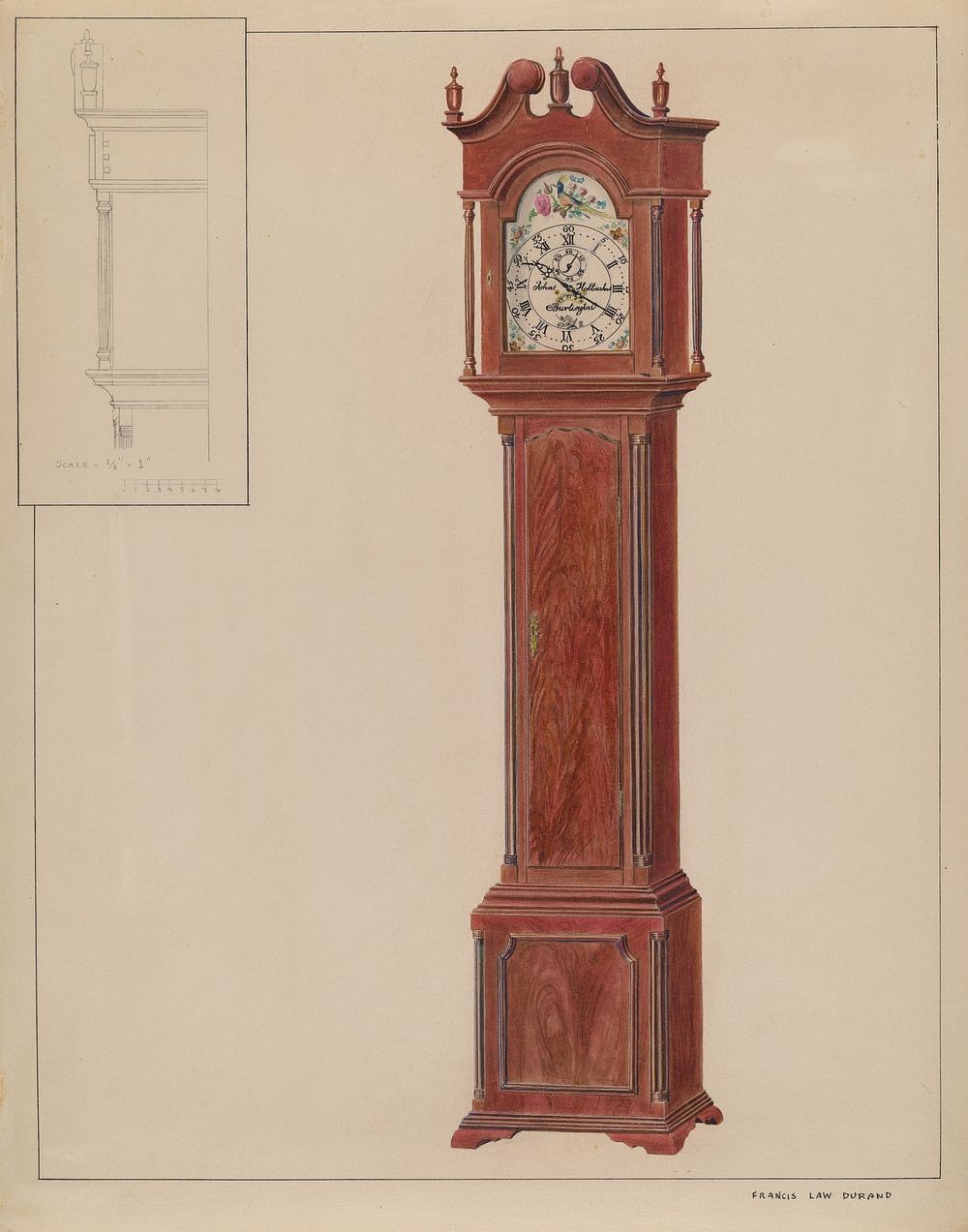 Grandfather's Clock (Timepiece) (c. 1937) by Francis Law Durand.  