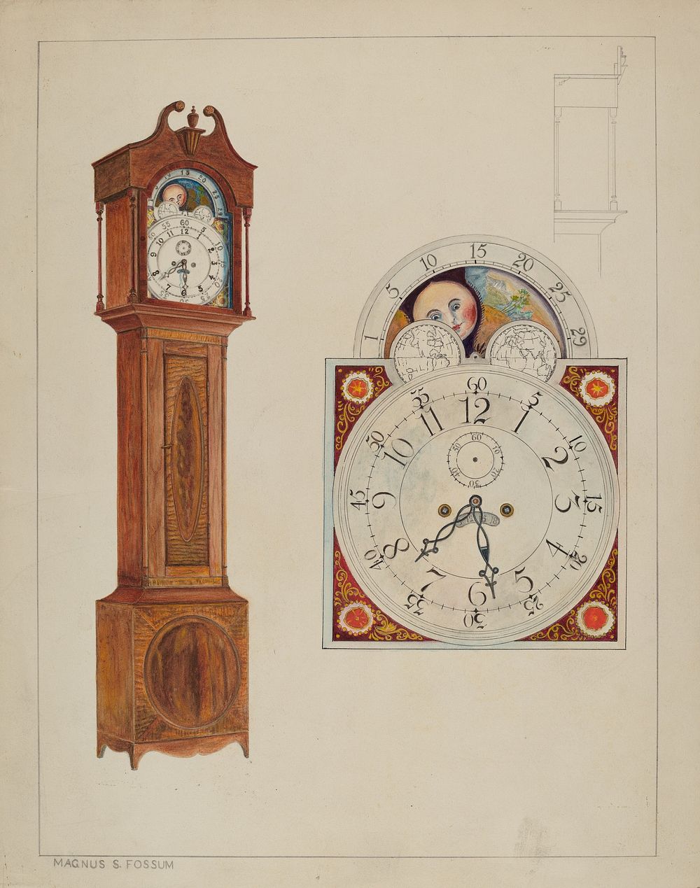 Grandfather Clock (ca.1937) by Magnus S. Fossum.  