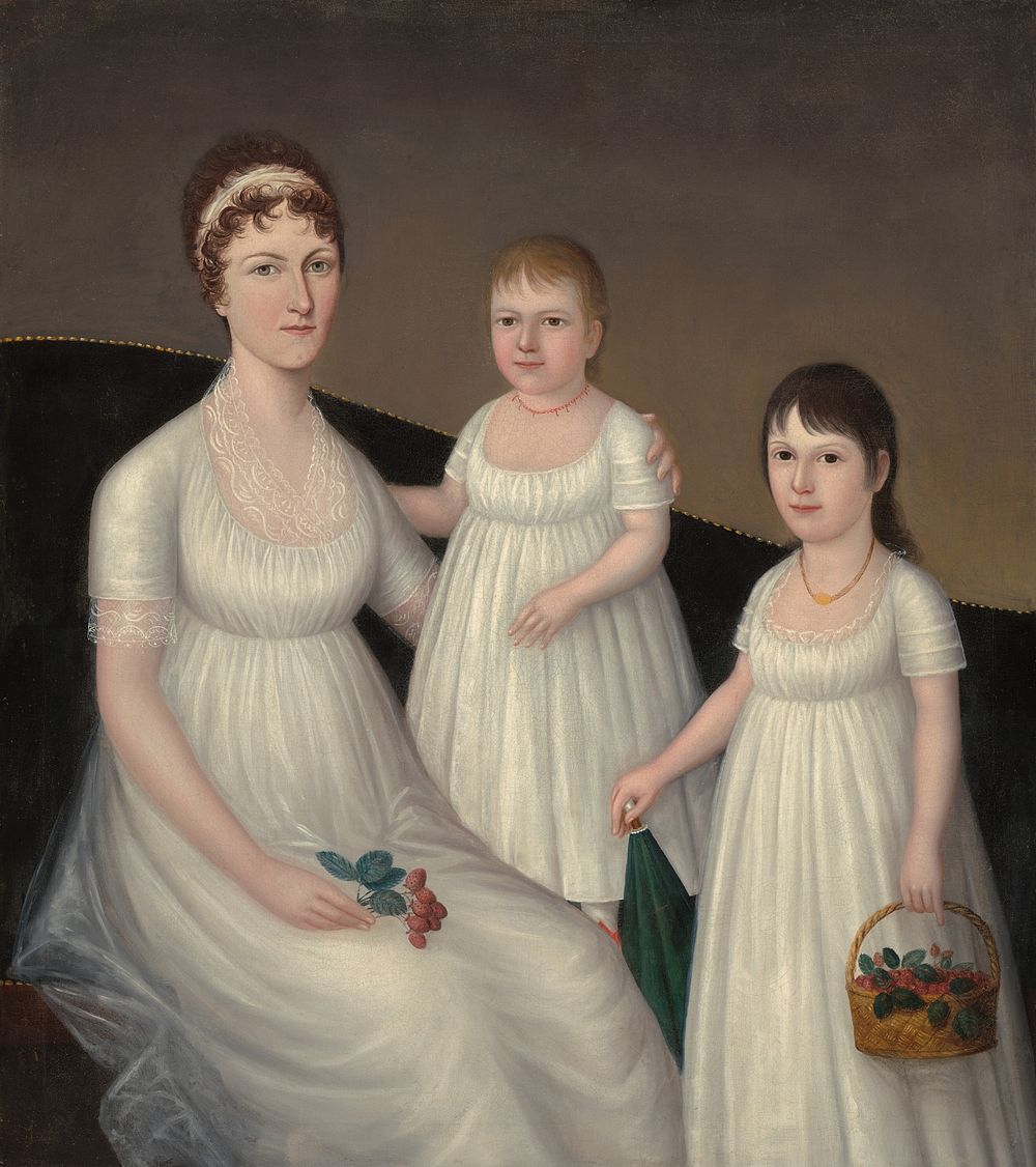 Grace Allison McCurdy (Mrs. Hugh McCurdy) and Her Daughters, Mary Jane and Letitia Grace (ca. 1806) by Joshua Johnson.  