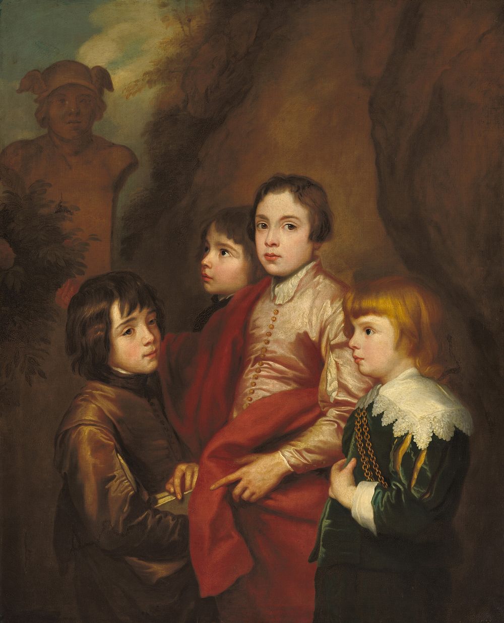 Group of Four Boys (probably mid 17th century) by Anonymous Artist & Sir Anthony van Dyck.  