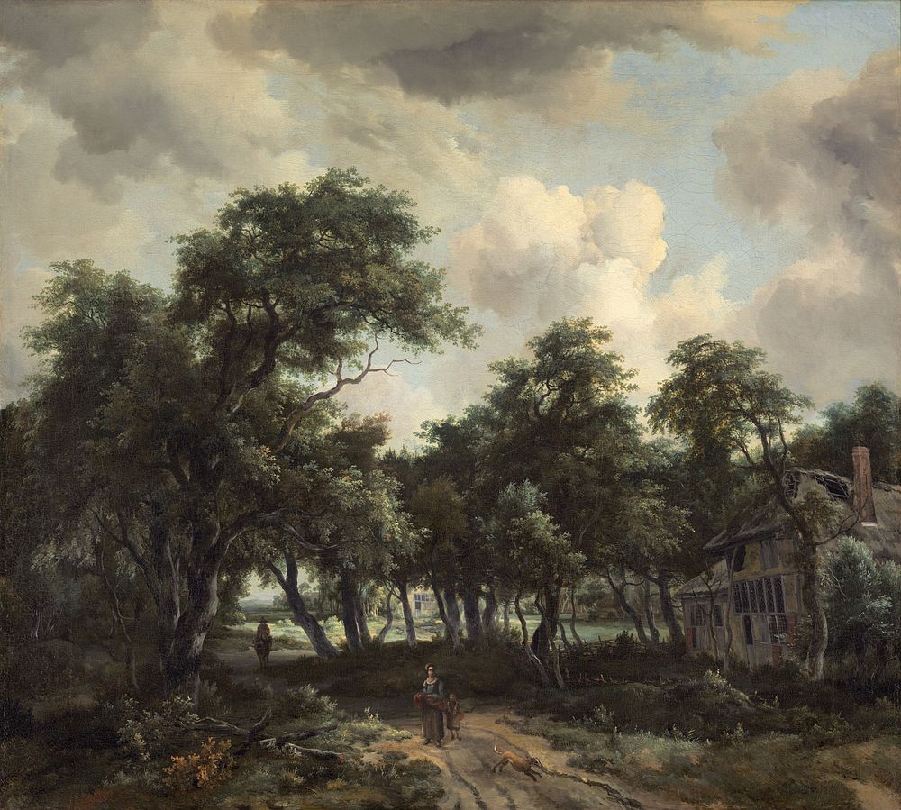 Hut among Trees (ca. 1664) by Meindert Hobbema.  