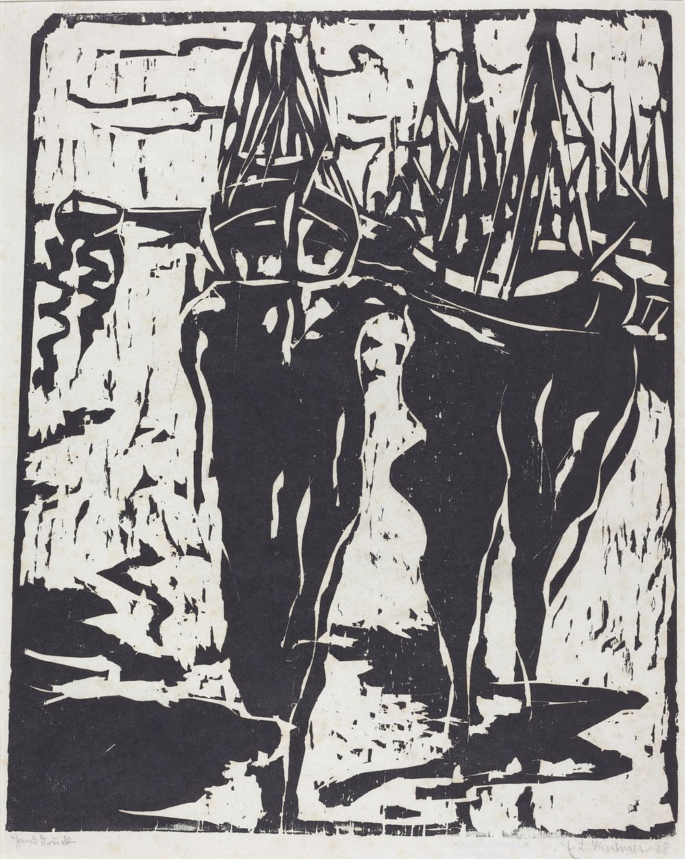 Port Scene (1908) print in high resolution by Ernst Ludwig Kirchner.  