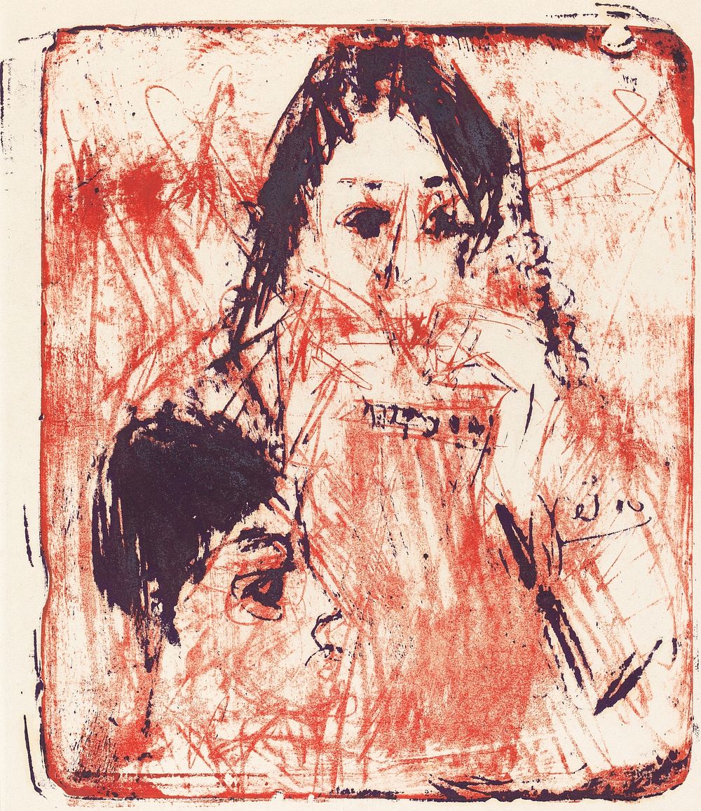 Harmonica Player (1919) print in high resolution by Ernst Ludwig Kirchner.  