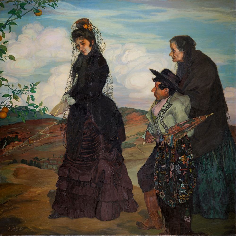 La gitana (1904) painting in high resolution by Ignacio Zuloaga. Original from the Thiel Gallery. 