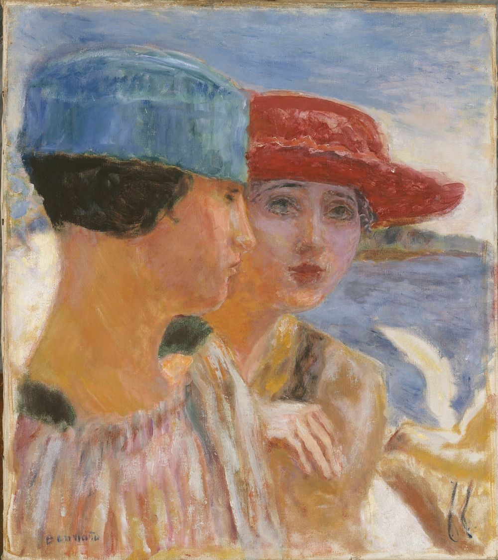 Young girls with seagull (1917) painting in high resolution by Pierre Bonnard. 