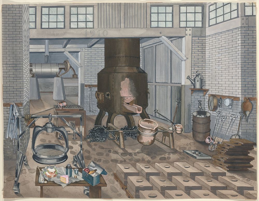 Iron Foundry (1910, 1935&ndash;1942) by Perkins Harnly.  
