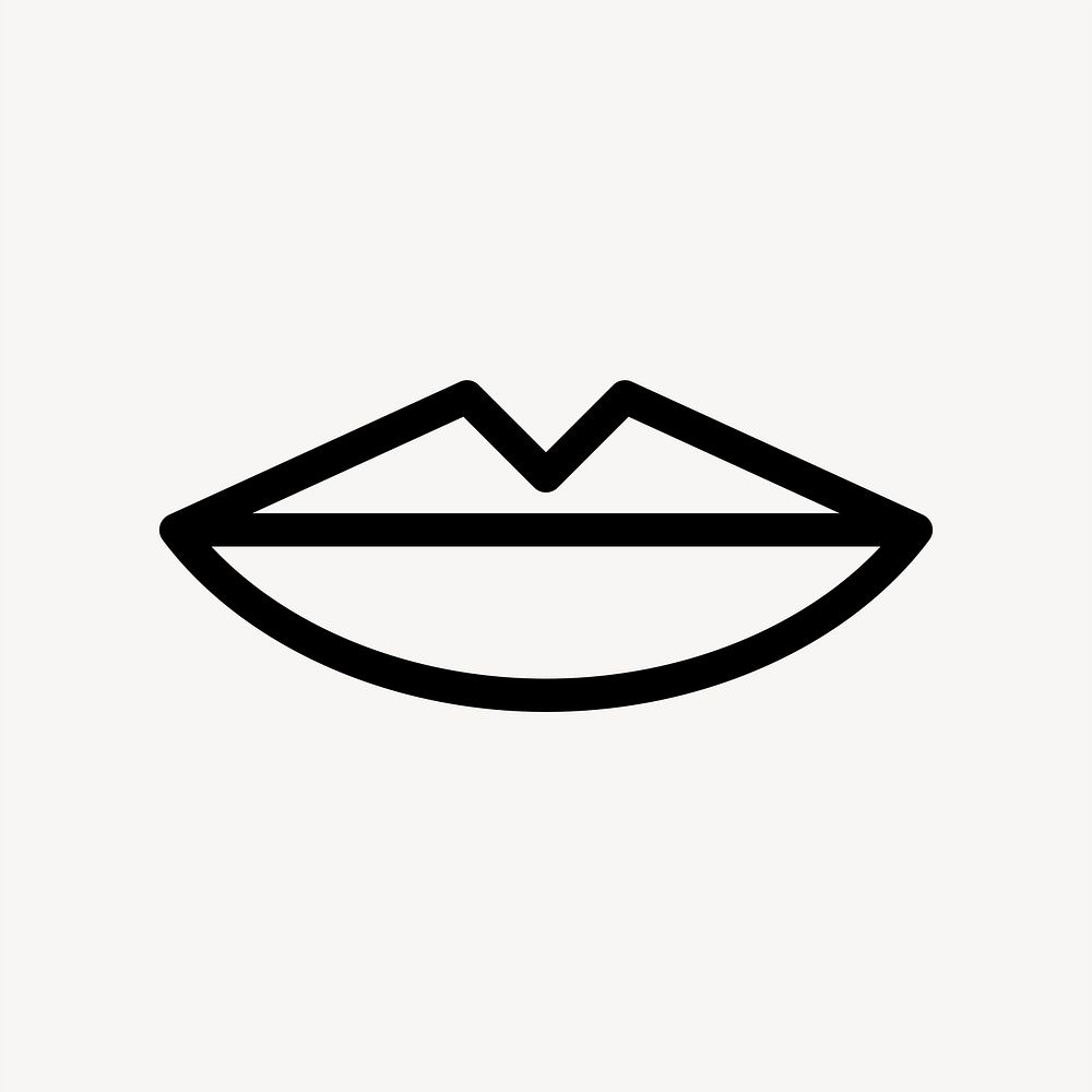 Human lips, line art illustration vector