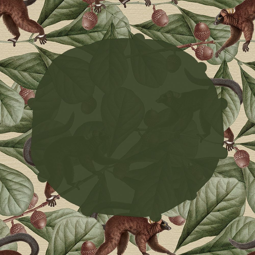 Jungle frame background, vintage animal illustration