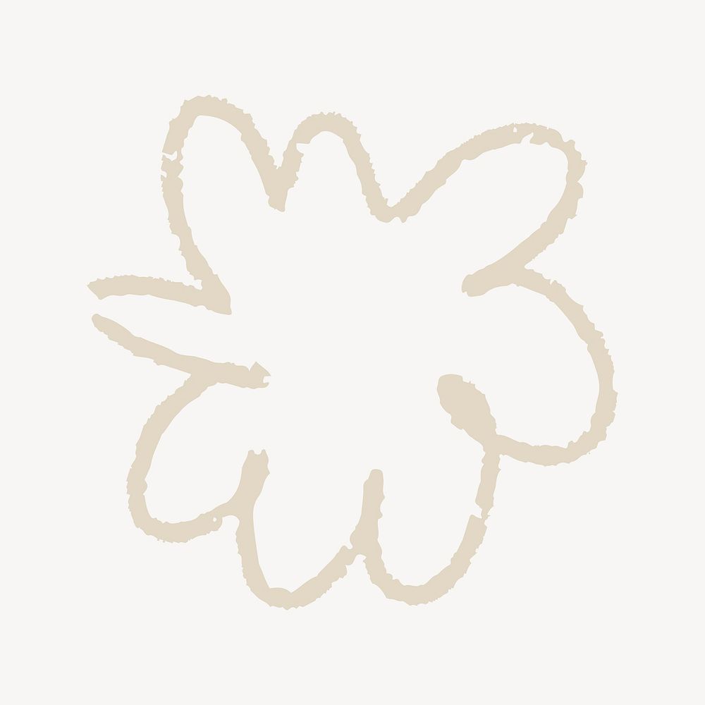 Cute flower doodle collage element vector