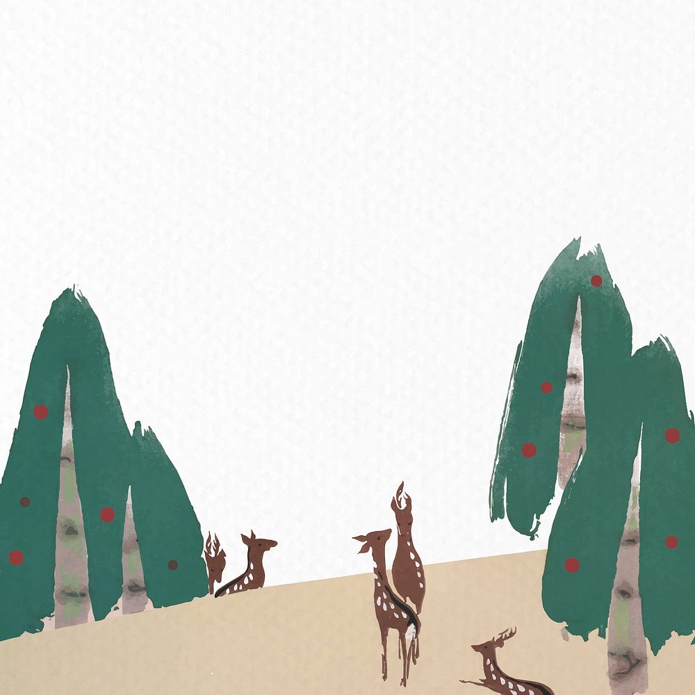 Nature background, deer in forest border