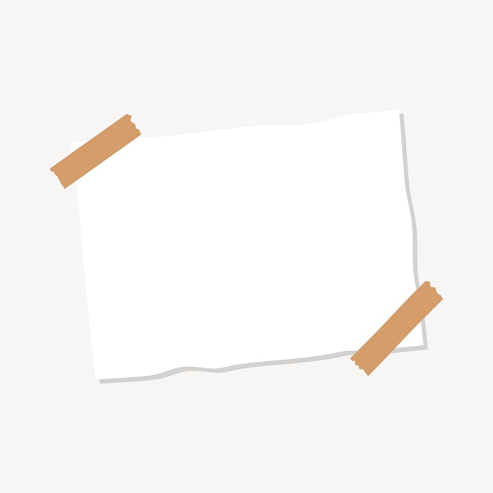 Blank paper note element, cute design vector