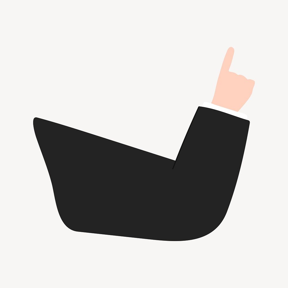 Boss pointing finger element, cute design vector