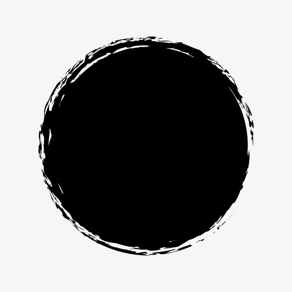 Black circle collage element vector