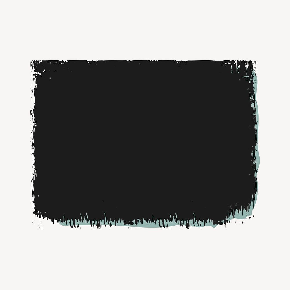 Black brush shape collage element vector