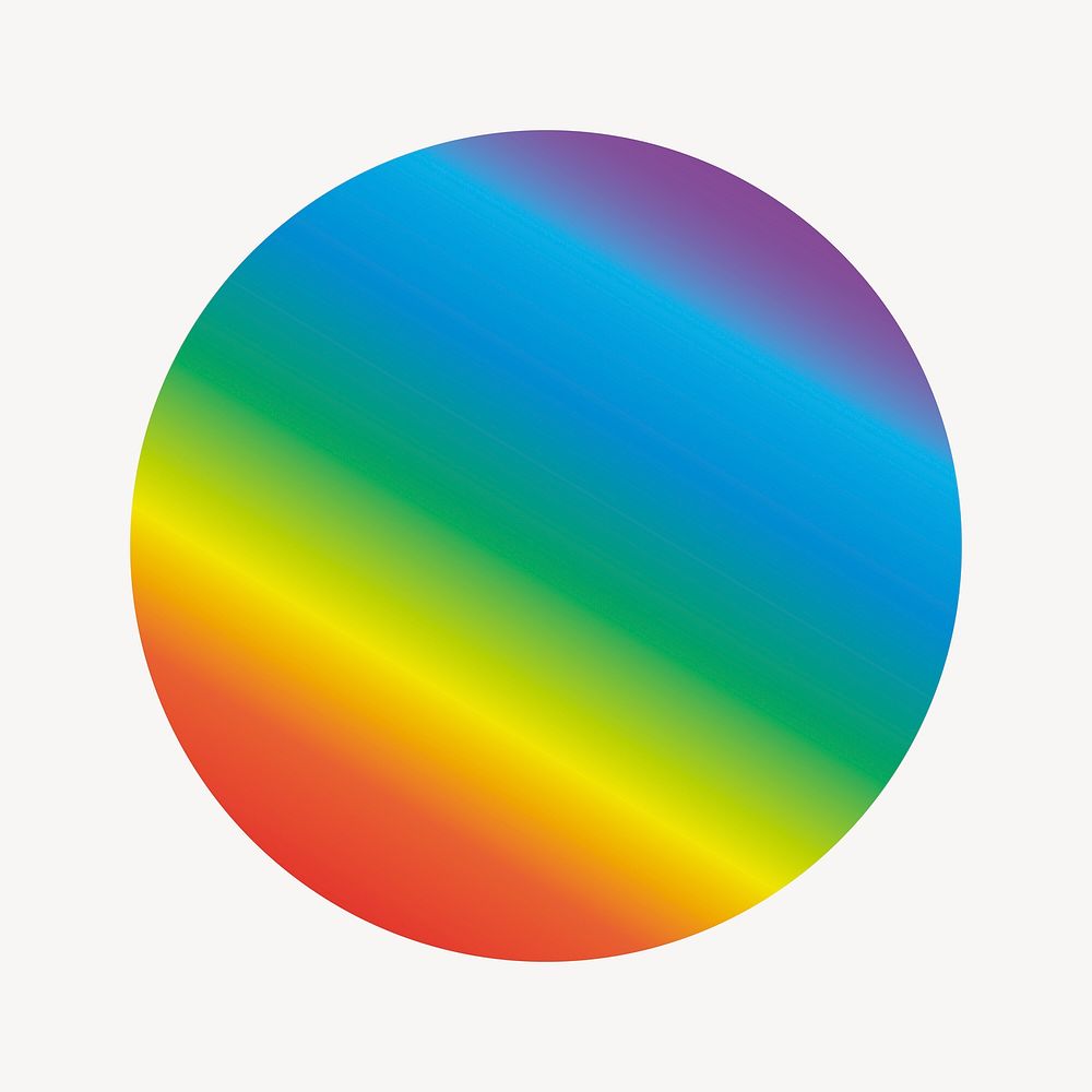 Gradient rainbow badge, round collage element vector