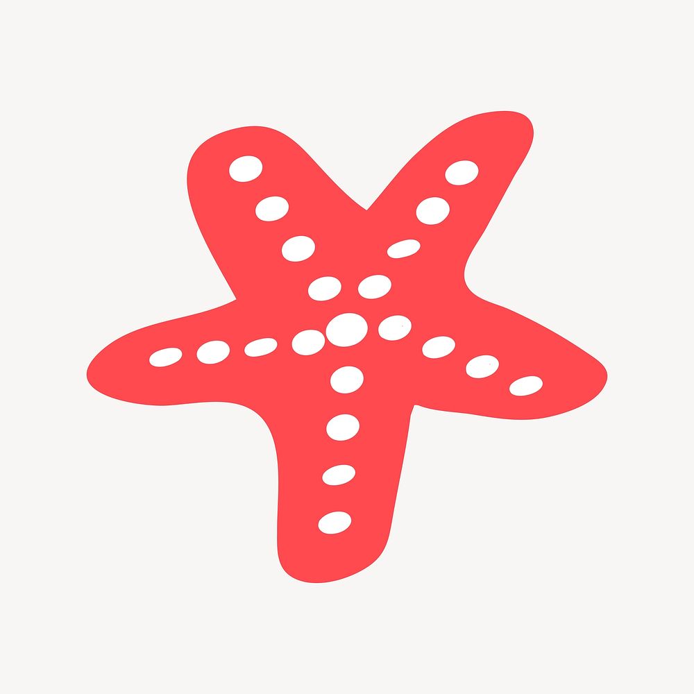 Red starfish, Summer clipart vector