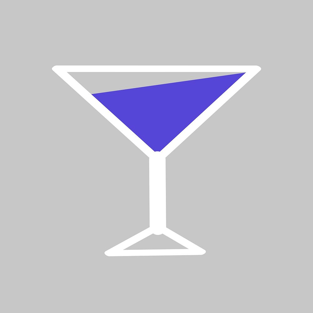 Blue martini, drink clipart vector