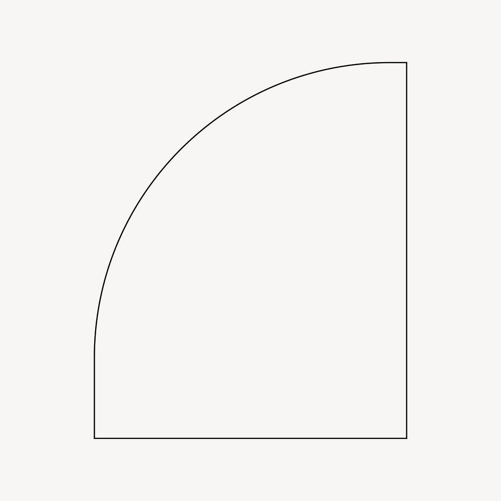 Quarter circle outline collage element Premium Vector rawpixel