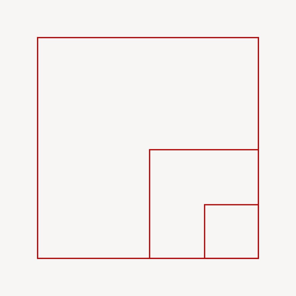 Square outline collage element vector