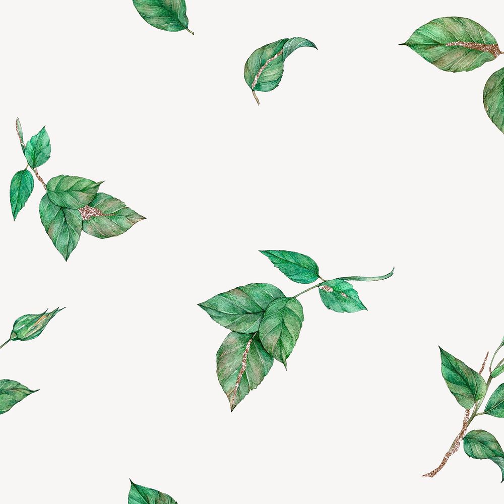 Green leaf pattern background psd
