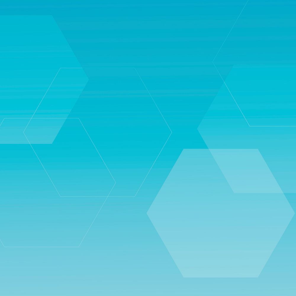 Blue geometric hexagon background with copy space