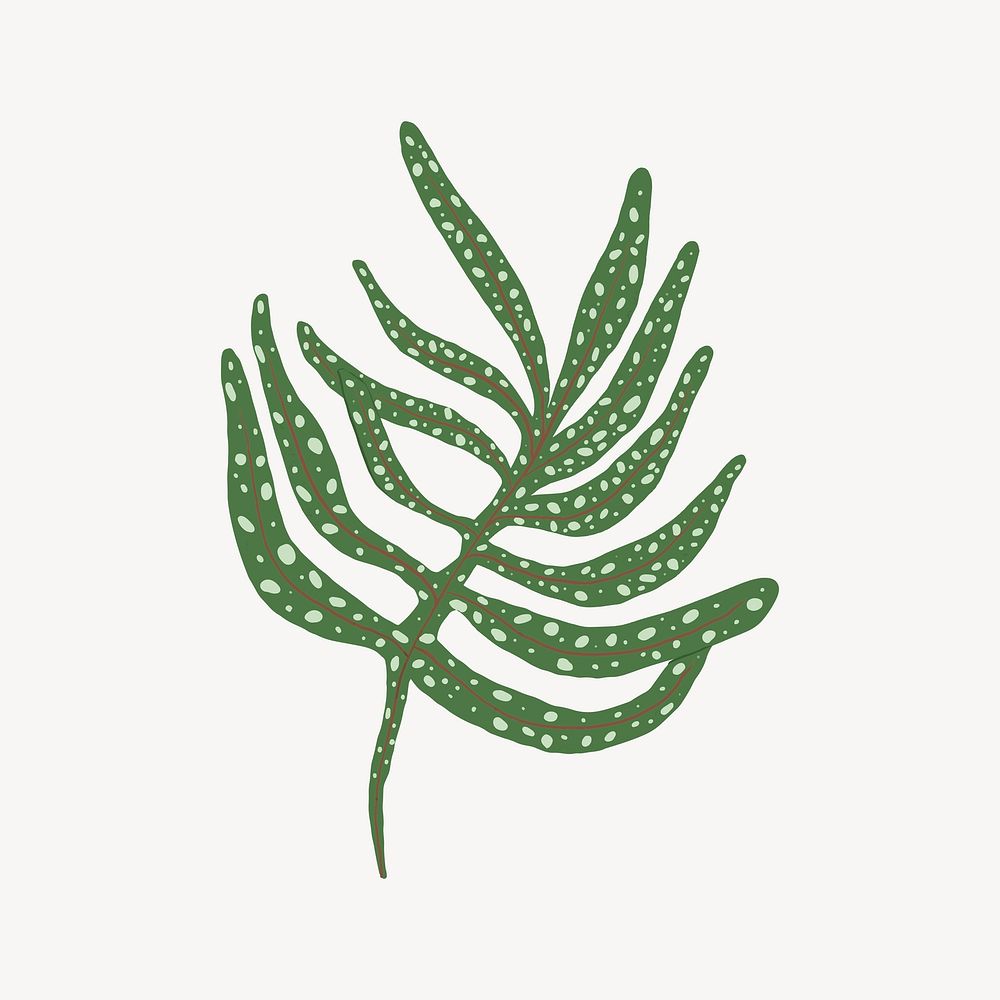 Fern leaf collage element vector
