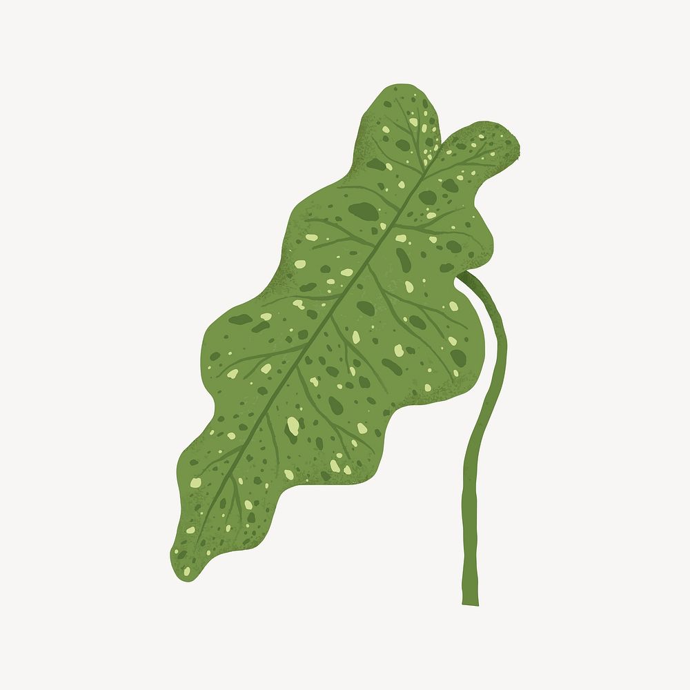 Philodendron leaf collage element vector